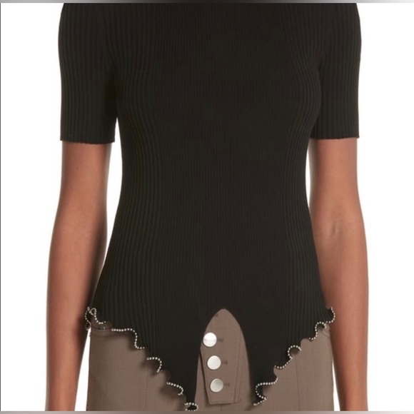 Alexander Wang Tops - Alexander Wang Black Scallop Bead Top Size S?